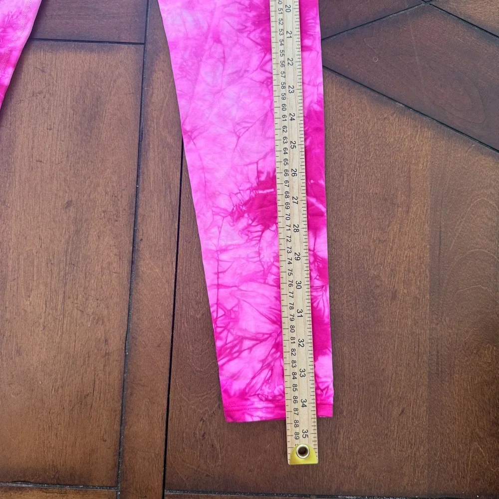 Electric & Rose Womens Pink Tie Dye Activewear Set High Waist Leggings &‎ Bra S